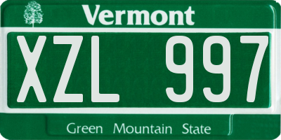VT license plate XZL997