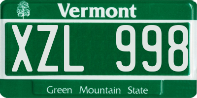 VT license plate XZL998