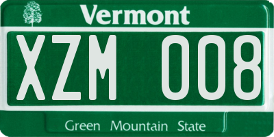 VT license plate XZM008