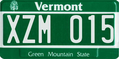 VT license plate XZM015