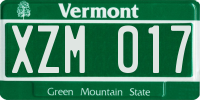VT license plate XZM017