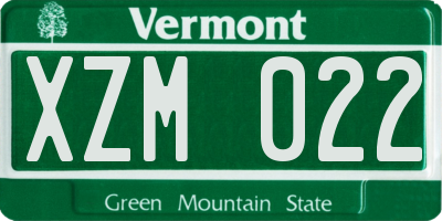 VT license plate XZM022