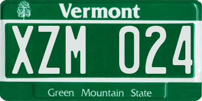VT license plate XZM024