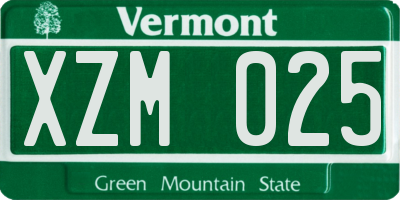 VT license plate XZM025