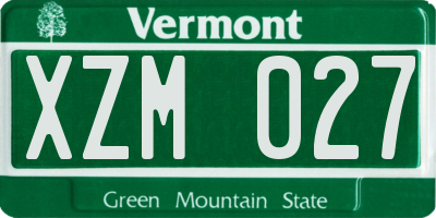 VT license plate XZM027