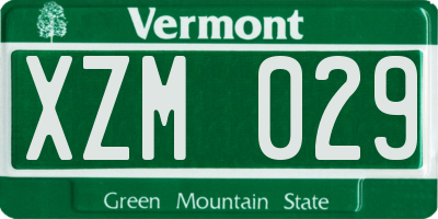VT license plate XZM029