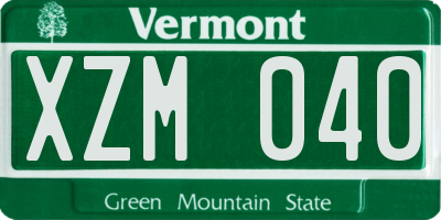 VT license plate XZM040