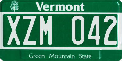 VT license plate XZM042
