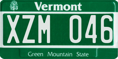 VT license plate XZM046