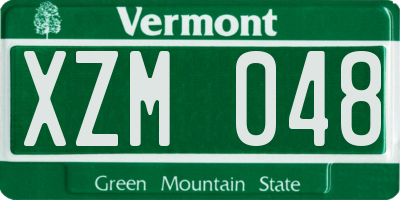 VT license plate XZM048