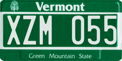 VT license plate XZM055
