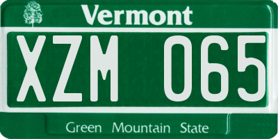 VT license plate XZM065