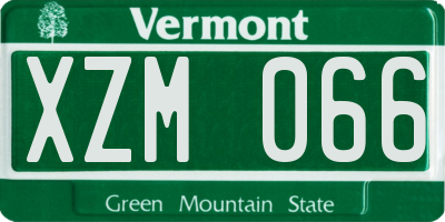 VT license plate XZM066