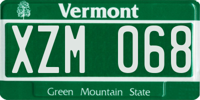 VT license plate XZM068