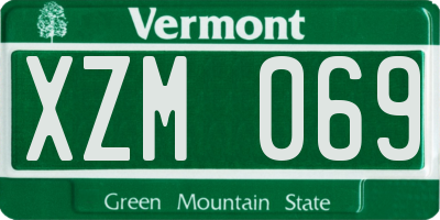 VT license plate XZM069