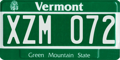 VT license plate XZM072