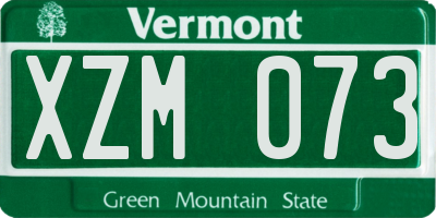 VT license plate XZM073