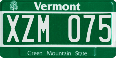 VT license plate XZM075