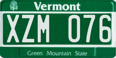 VT license plate XZM076