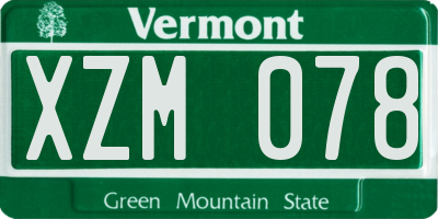 VT license plate XZM078