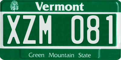 VT license plate XZM081