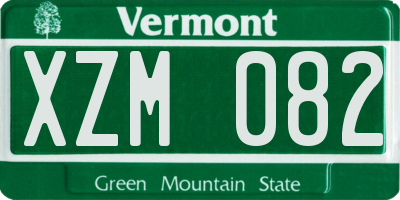 VT license plate XZM082