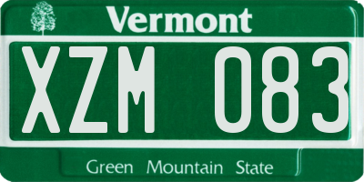 VT license plate XZM083