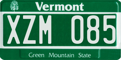 VT license plate XZM085