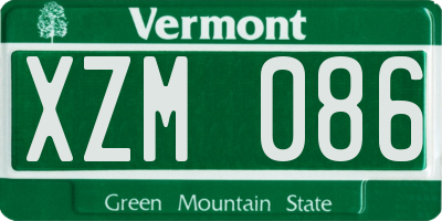 VT license plate XZM086