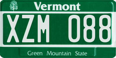 VT license plate XZM088