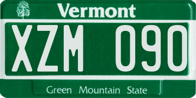 VT license plate XZM090