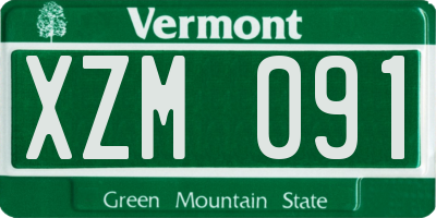 VT license plate XZM091