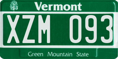 VT license plate XZM093