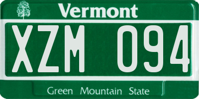 VT license plate XZM094