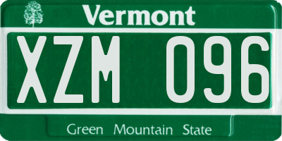 VT license plate XZM096