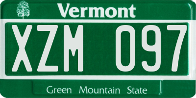 VT license plate XZM097