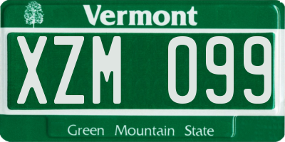 VT license plate XZM099