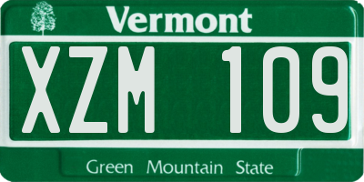 VT license plate XZM109