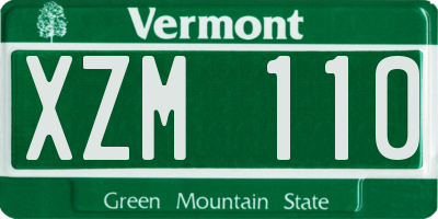 VT license plate XZM110