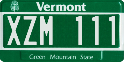 VT license plate XZM111