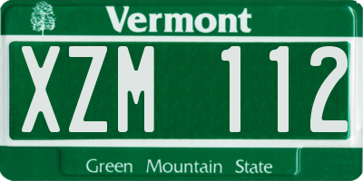 VT license plate XZM112