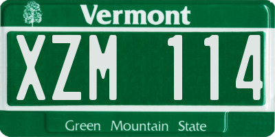 VT license plate XZM114