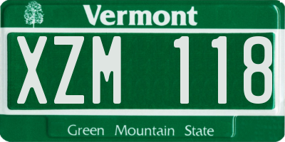 VT license plate XZM118