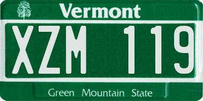 VT license plate XZM119