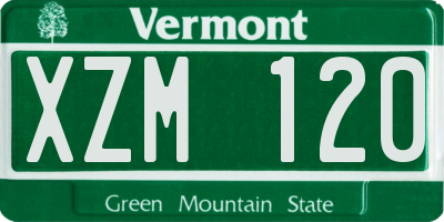 VT license plate XZM120