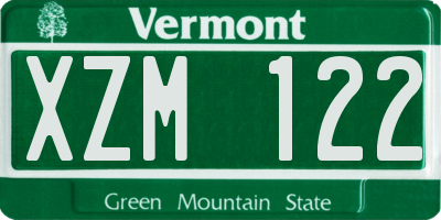 VT license plate XZM122