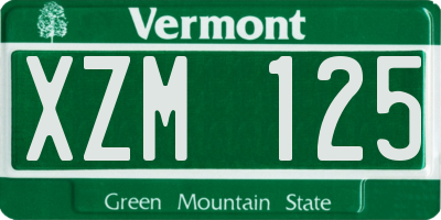 VT license plate XZM125