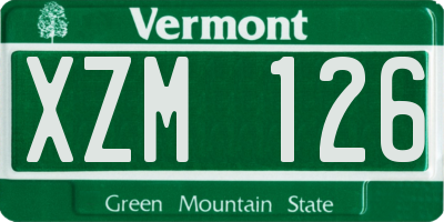 VT license plate XZM126