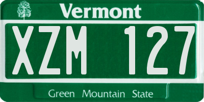 VT license plate XZM127