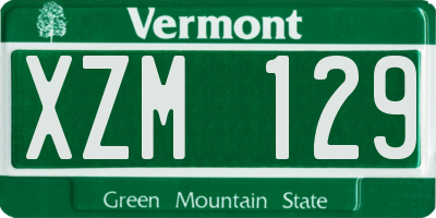 VT license plate XZM129